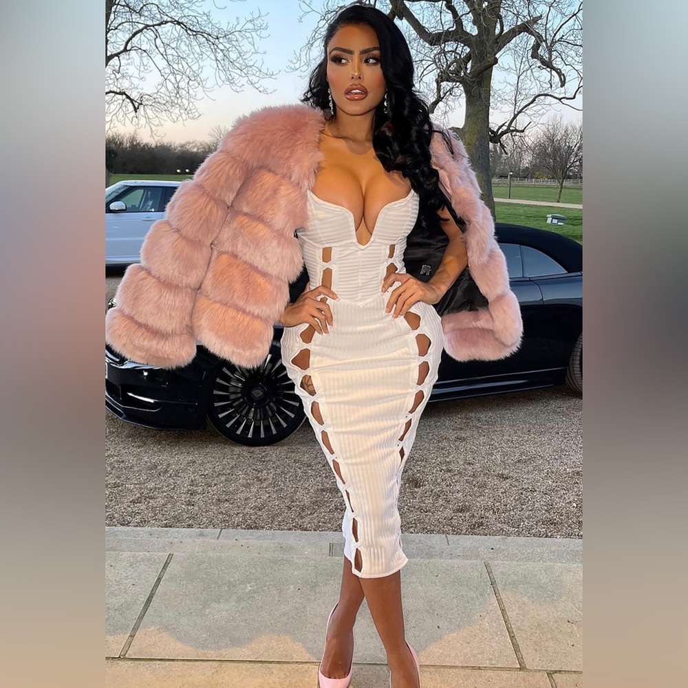 Fashion Nova No Cuts Given Bandage Midi Dress -White
